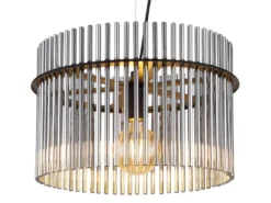 Pendelleuchte GORLEY mit Rauchglas Stäben, Ø 40cm
