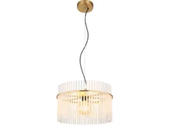 Pendelleuchte GORLEY mit transparenten Echtglas Stäben, Ø 40cm