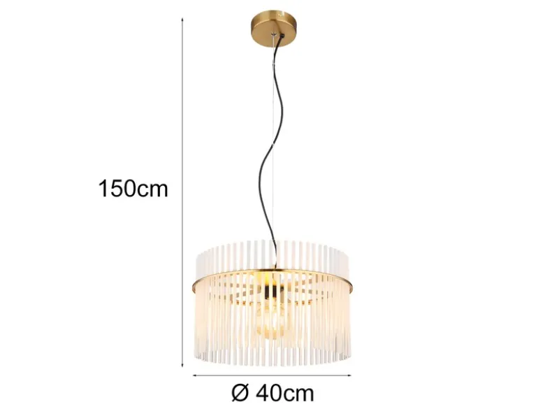 Pendelleuchte GORLEY mit transparenten Echtglas Stäben, Ø 40cm