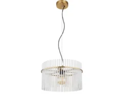Pendelleuchte GORLEY mit transparenten Echtglas Stäben, Ø 40cm