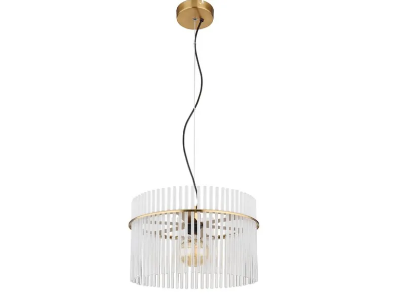 Pendelleuchte GORLEY mit transparenten Echtglas Stäben, Ø 40cm