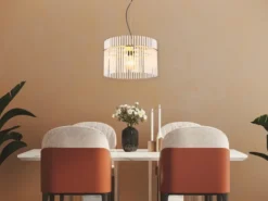 Pendelleuchte GORLEY mit transparenten Echtglas Stäben, Ø 40cm