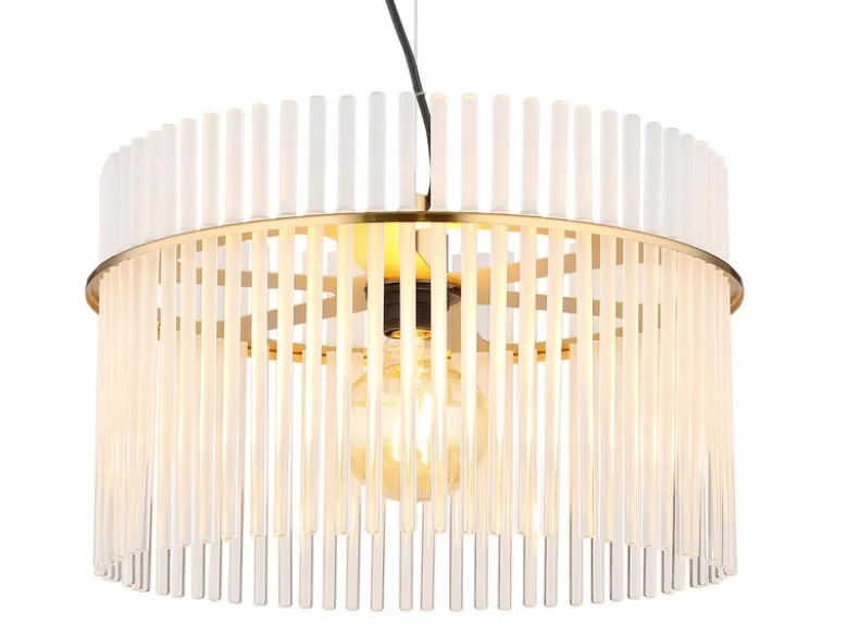 Pendelleuchte GORLEY mit transparenten Echtglas Stäben, Ø 40cm