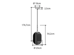 Pendelleuchte GREENWICH einflammig Relief Milchglas Lampenschirm, Ø 23cm
