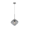 Pendelleuchte GREENWICH einflammig Relief Glasschirm in Blau, Ø 26cm
