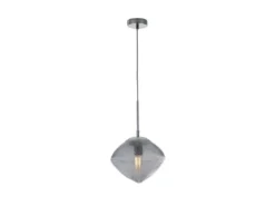 Pendelleuchte GREENWICH einflammig Relief Glasschirm in Blau, Ø 26cm