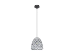 Pendelleuchte HOLLIE mit Lampenschirm Metall Silber, Ø 20cm