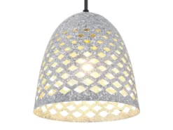 Pendelleuchte HOLLIE mit Lampenschirm Metall Silber, Ø 20cm
