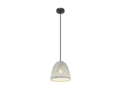 Pendelleuchte HOLLIE mit Lampenschirm Metall Silber, Ø 20cm
