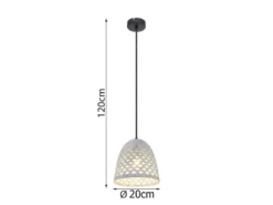 Pendelleuchte HOLLIE mit Lampenschirm Metall Silber, Ø 20cm