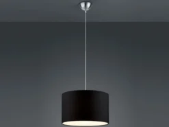 Pendelleuchte HOTEL mit Stoffschirm in Schwarz, Ø 40cm