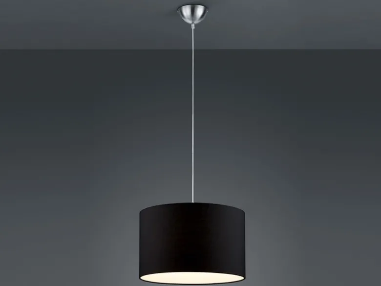Pendelleuchte HOTEL mit Stoffschirm in Schwarz, Ø 40cm