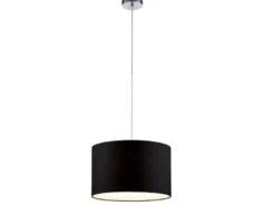 Pendelleuchte HOTEL mit Stoffschirm in Schwarz, Ø 40cm
