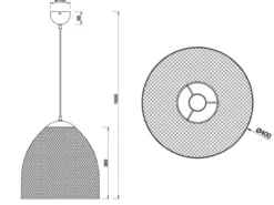 Pendelleuchte IVAR mit Drahtgeflecht Metallschirm 1-flammig Silber, Ø 40cm