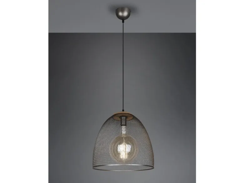 Pendelleuchte IVAR mit Drahtgeflecht Metallschirm 1-flammig Silber, Ø 40cm