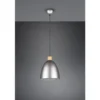 Pendelleuchte JAGGER Lampenschirm Metall/Holz Silber Antik, Ø 25cm