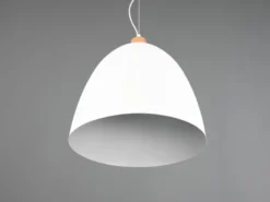 Pendelleuchte JAGGER Lampenschirm Metall/Holz Weiß, Ø 40cm