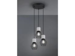 Pendelleuchte JAMIRO 3-flammig mit Draht Lampenschirmen & Betonoptik, Ø 25cm