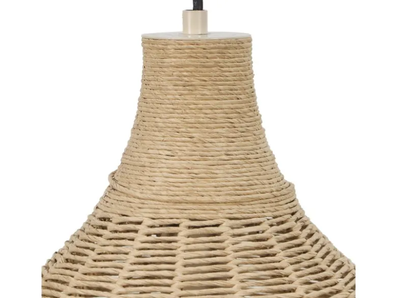 Pendelleuchte JANNE 1-flammig mit Lampenschirm aus Jute, Ø 34cm