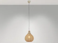 Pendelleuchte JANNE 1-flammig mit Lampenschirm aus Jute, Ø 34cm