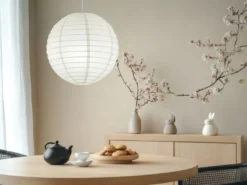Pendelleuchte Japan-Kugel Papier Lampion weiß mit dimmbarer LED, Ø 40cm