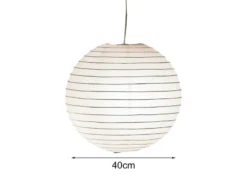 Pendelleuchte Japan-Kugel Papier Lampion weiß mit dimmbarer LED, Ø 40cm