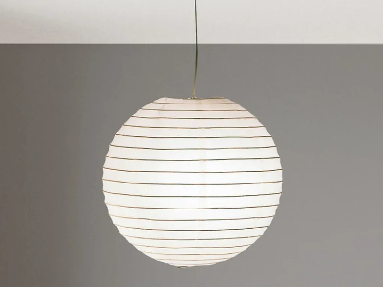 Pendelleuchte Japan-Kugel Papier Lampion weiß mit dimmbarer LED, Ø 40cm