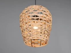 Pendelleuchte JEAN mit Lampenschirm geflochten aus Wasserhyazinthe, Ø 29cm