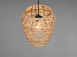 Pendelleuchte JEAN mit Lampenschirm geflochten aus Wasserhyazinthe, Ø 29cm