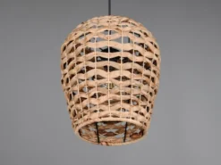 Pendelleuchte JEAN mit Lampenschirm geflochten aus Wasserhyazinthe, Ø 29cm