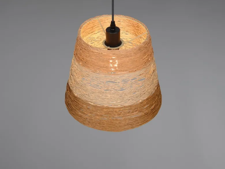 Pendelleuchte JOELINE mit Lampenschirm aus mehrfarbigem Papiergarn, Ø 30cm