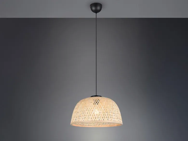 Pendelleuchte LAURENT mit Korbgeflecht Lampenschirm aus Bambus, Ø 40cm