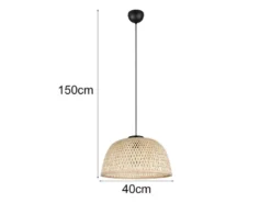 Pendelleuchte LAURENT mit Korbgeflecht Lampenschirm aus Bambus, Ø 40cm