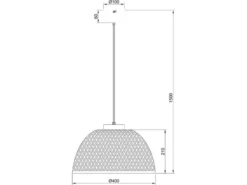 Pendelleuchte LAURENT mit Korbgeflecht Lampenschirm aus Bambus, Ø 40cm