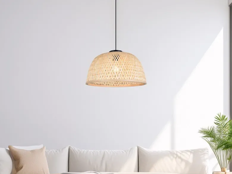 Pendelleuchte LAURENT mit Korbgeflecht Lampenschirm aus Bambus, Ø 40cm