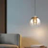 Pendelleuchte LIORA höhenverstellbar 1-flammig mit Glaskugel Bernstein, Ø 25cm