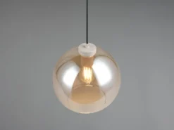 Pendelleuchte LIORA höhenverstellbar 1-flammig mit Glaskugel Bernstein, Ø 25cm