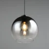 Pendelleuchte LIORA höhenverstellbar 1-flammig mit Rauchglas Kugel, Ø 25cm