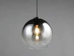 Pendelleuchte LIORA höhenverstellbar 1-flammig mit Rauchglas Kugel, Ø 25cm