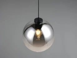 Pendelleuchte LIORA höhenverstellbar 1-flammig mit Rauchglas Kugel, Ø 25cm