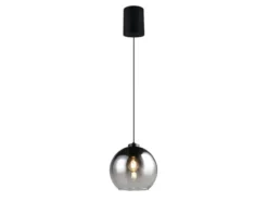 Pendelleuchte LIORA höhenverstellbar 1-flammig mit Rauchglas Kugel, Ø 25cm