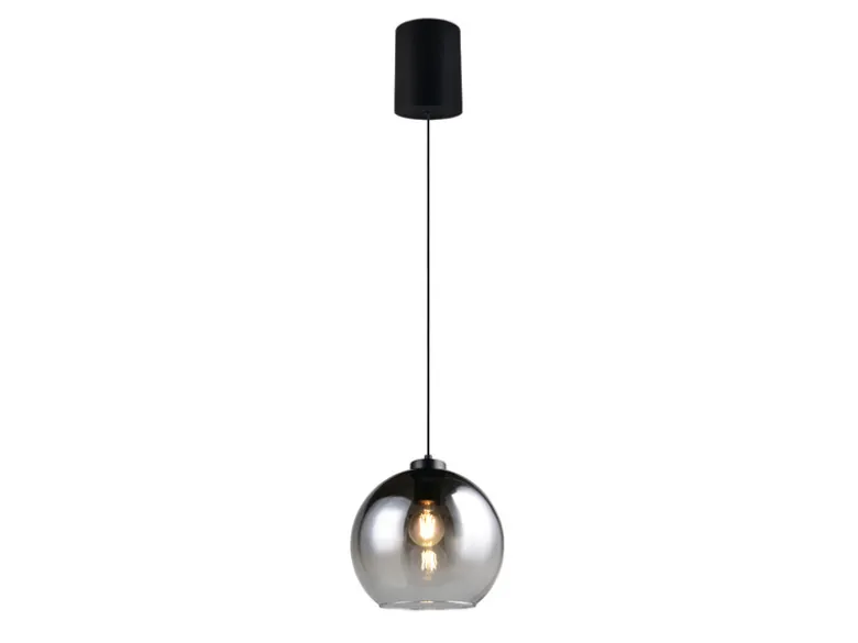 Pendelleuchte LIORA höhenverstellbar 1-flammig mit Rauchglas Kugel, Ø 25cm