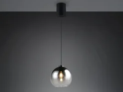 Pendelleuchte LIORA höhenverstellbar 1-flammig mit Rauchglas Kugel, Ø 25cm