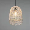 Pendelleuchte LOVIS Rattan Geflecht Natur im Boho Stil Ø 19cm