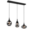 Pendelleuchte LUMINA 3-flammig Glas Chrom verspiegelt & Rauchglas Optik, B: 69cm