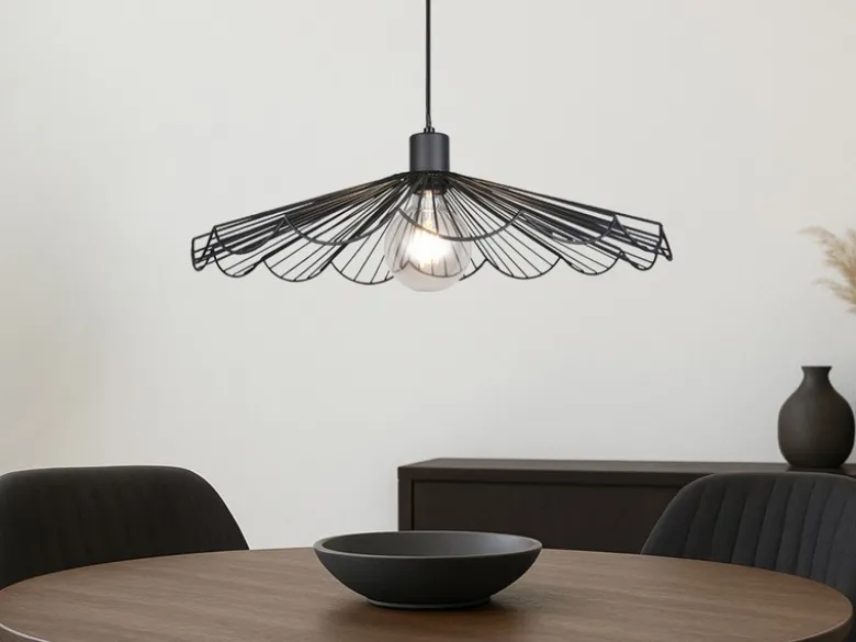 Pendelleuchte MARGARITA mit gefächertem Metall Gitterschirm Ø 50cm
