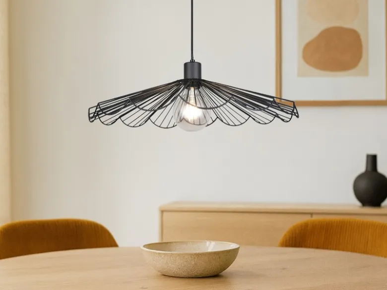 Pendelleuchte MARGARITA mit gefächertem Metall Gitterschirm Ø 50cm
