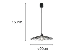 Pendelleuchte MARGARITA mit gefächertem Metall Gitterschirm Ø 50cm