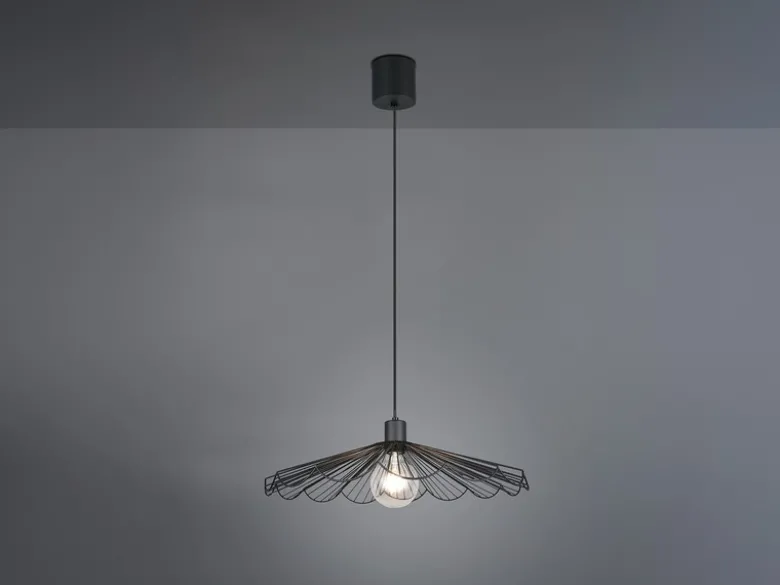 Pendelleuchte MARGARITA mit gefächertem Metall Gitterschirm Ø 50cm