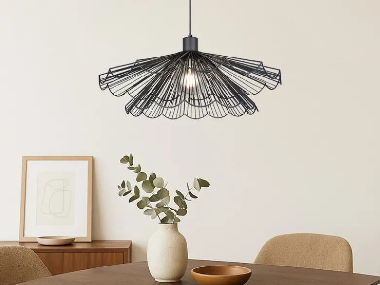 Pendelleuchte MARGARITA mit doppelt gefächertem Metall Gitterschirm Ø 50cm